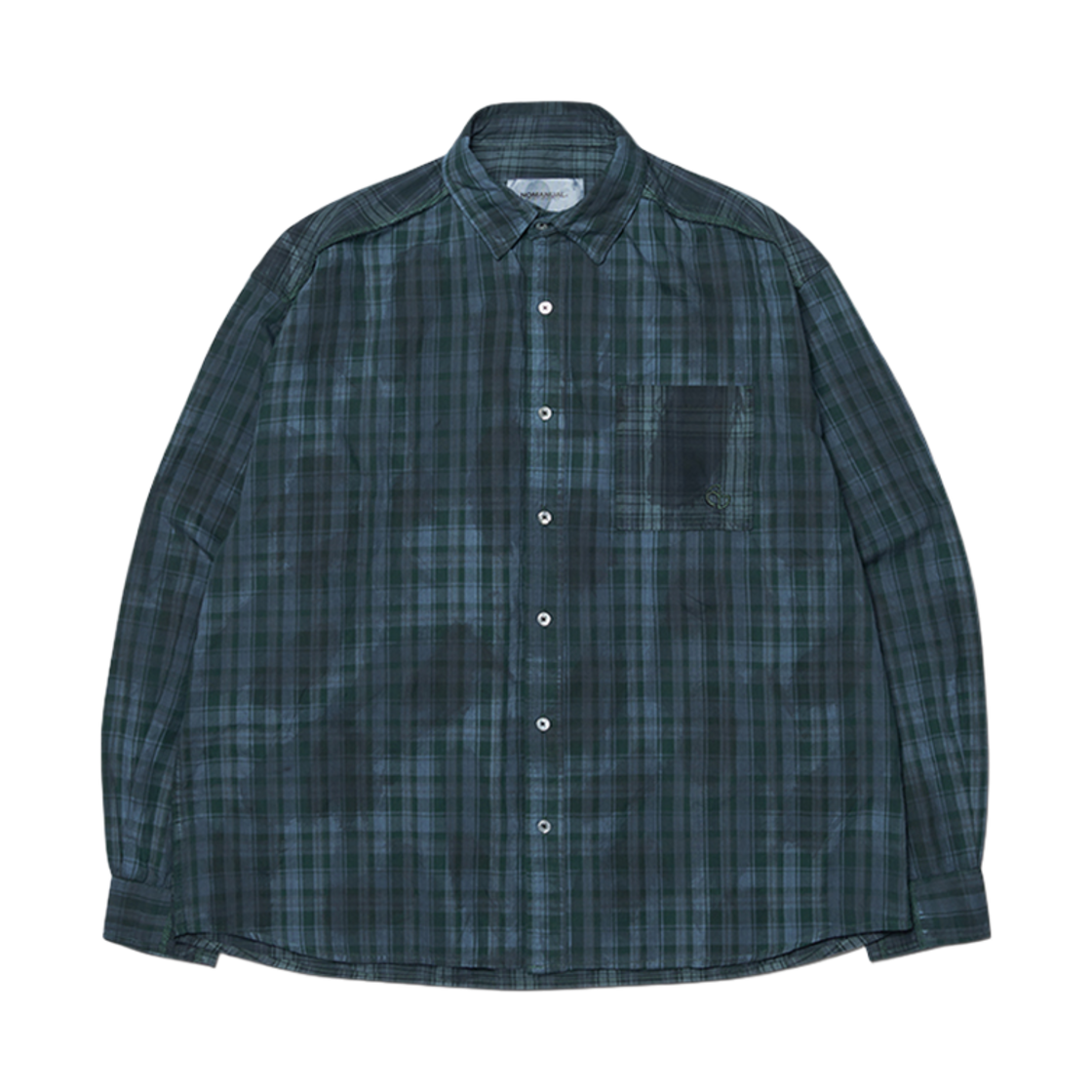 노매뉴얼 H.R 체크 셔츠 그린