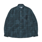 NOMANUAL H.R Check Shirts Green
