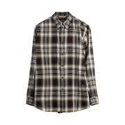 Auralee Wool Recycled Polyester Cloth Shirt Black Check - 21AW
