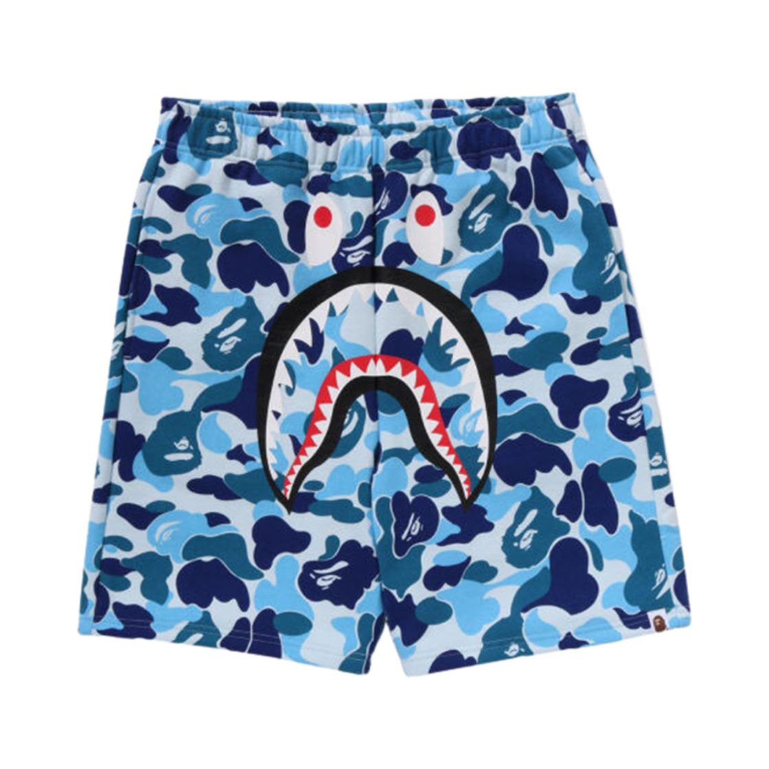 0ZXSPM153001M BAPE ABC Camo Shark Sweat Shorts Blue