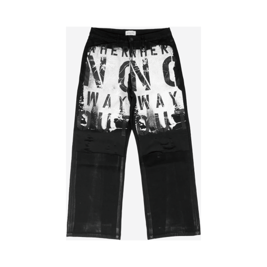 24EX-B002 BK [KREAM 단독] Resurrection13 Painted Sweat Mixed Pants Black