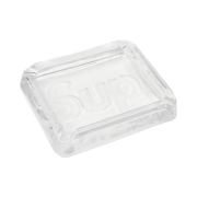 Supreme Debossed Glass Ashtray Clear - 20SS
