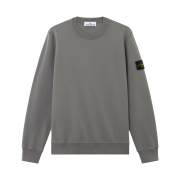 Stone Island 6100060 Organic Cotton Fleece Regular Fit Crewneck Sweatshirt with Elasticated Cuffs Cement - 25FW