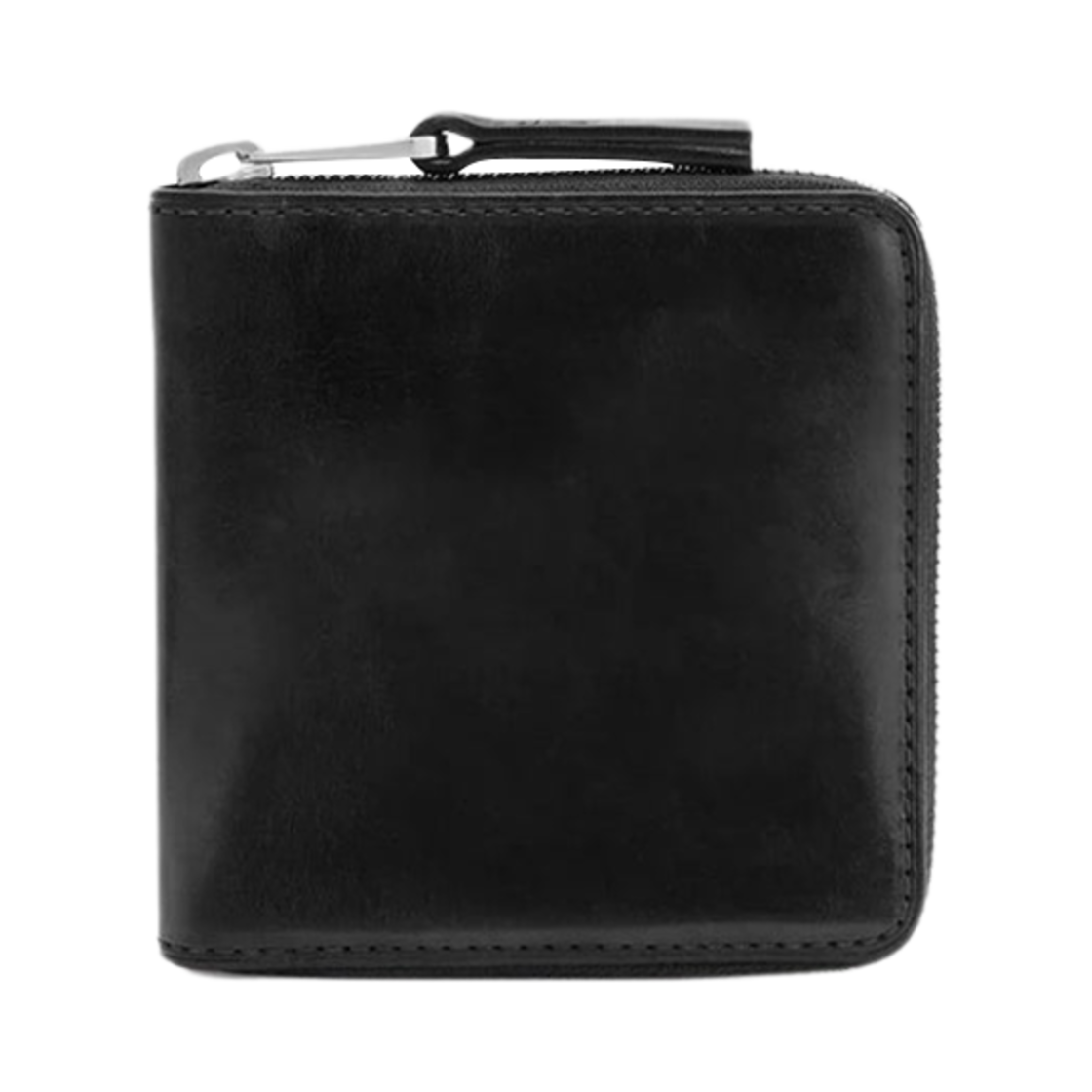 SL0039-LL0132-999 Lemaire Patina Leather Zip Compact Bi-Fold Wallet Black