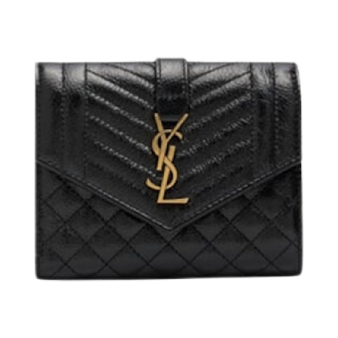 651026-AAC9A-1000 Saint Laurent Small Envelope Bi-Fold Wallet Black