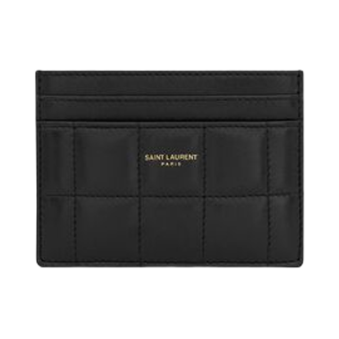 759100-AABVP-1000 Saint Laurent Matelasse Carre Card Case In Lambskin Black