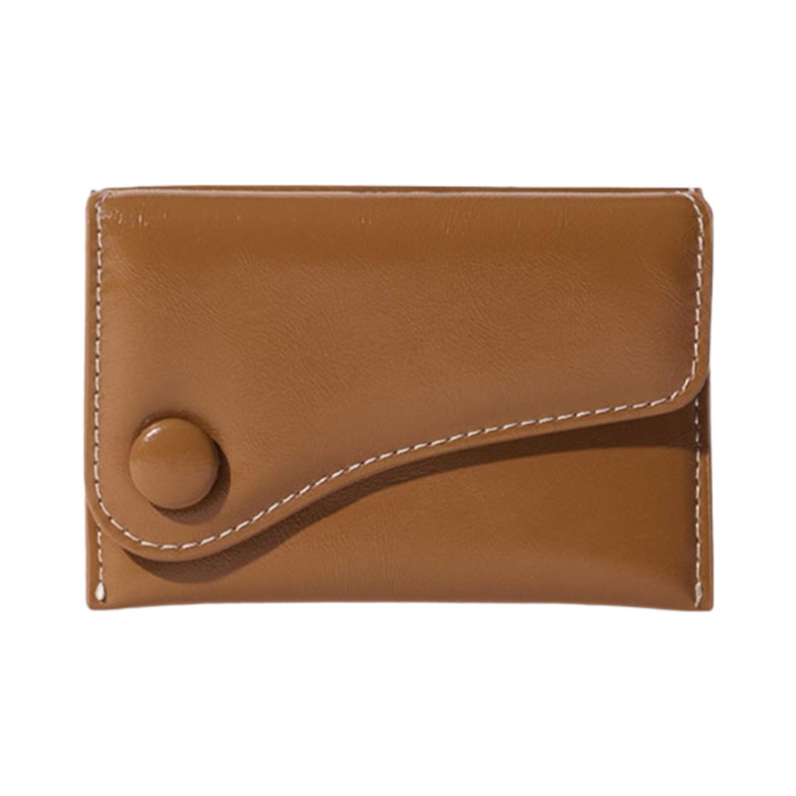 L0896170491 Le Masque Dot Saddle Slim Mini Card Wallets Cognac Wood