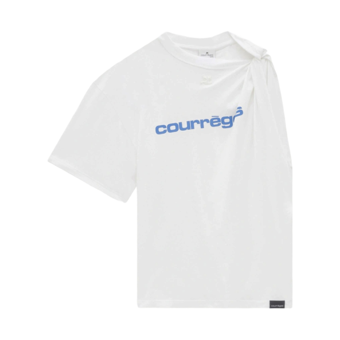 꾸레쥬 싱글 저지 트위스트 쉘 티셔츠 헤리티지 화이트 빈티지(Courreges Single Jersey Twist Shell T-Shirt Heritage White Vintage) - 1