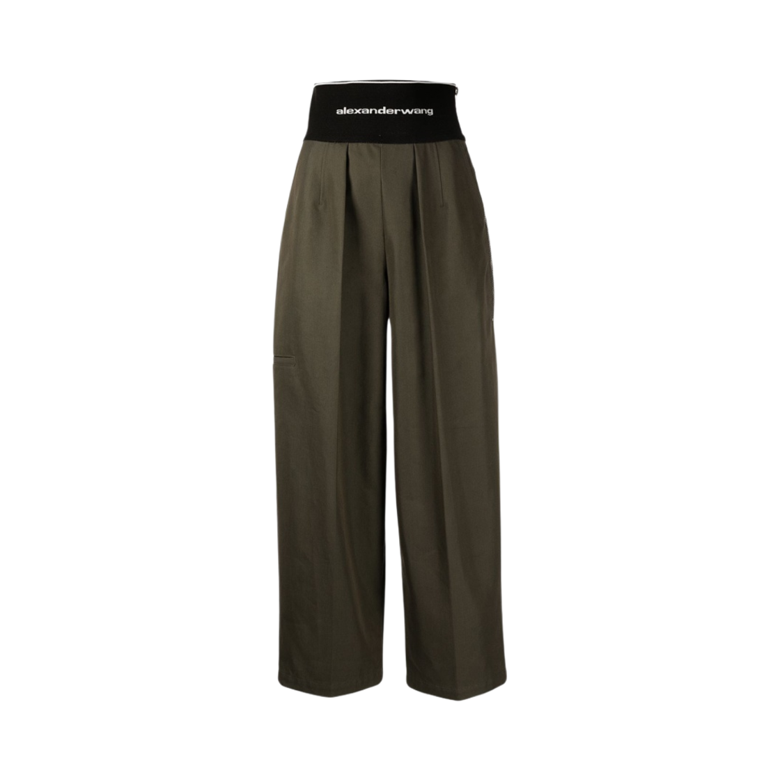 (W) 알렉산더 왕 코튼 테일러링 캐롯 레그 트라우저 카키((W) Alexander Wang Carrot Leg Trouser in Cotton Tailoring Khaki)