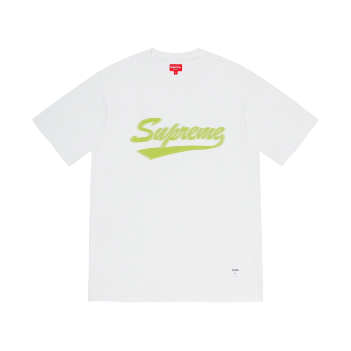 - Supreme Intarsia Script S/S Top White - 20SS