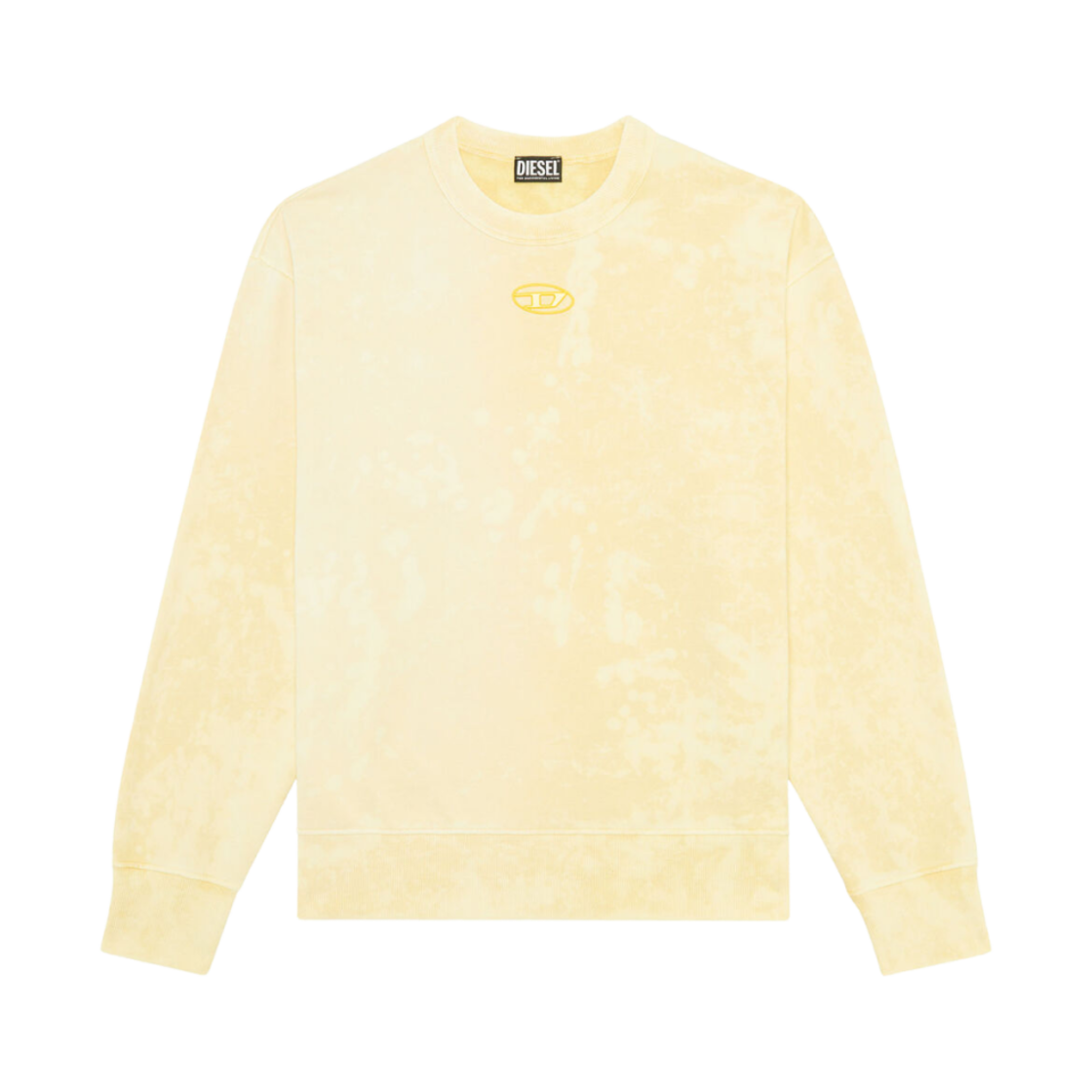 디젤 S-맥스-G1 로고 오버다이드 스웨트셔츠 옐로우(Diesel S-Macs-G1 Overdyed Sweatshirt with Logo Yellow) - 1