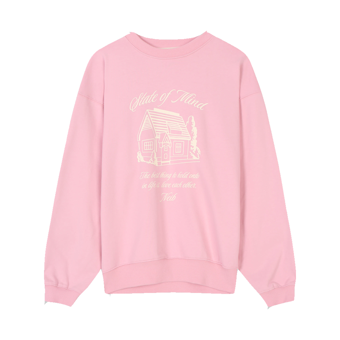 네이비 스테이트 오브 마인드 하우스 스웻셔츠 핑크(Neib State Of Mind House Sweatshirt Pink)