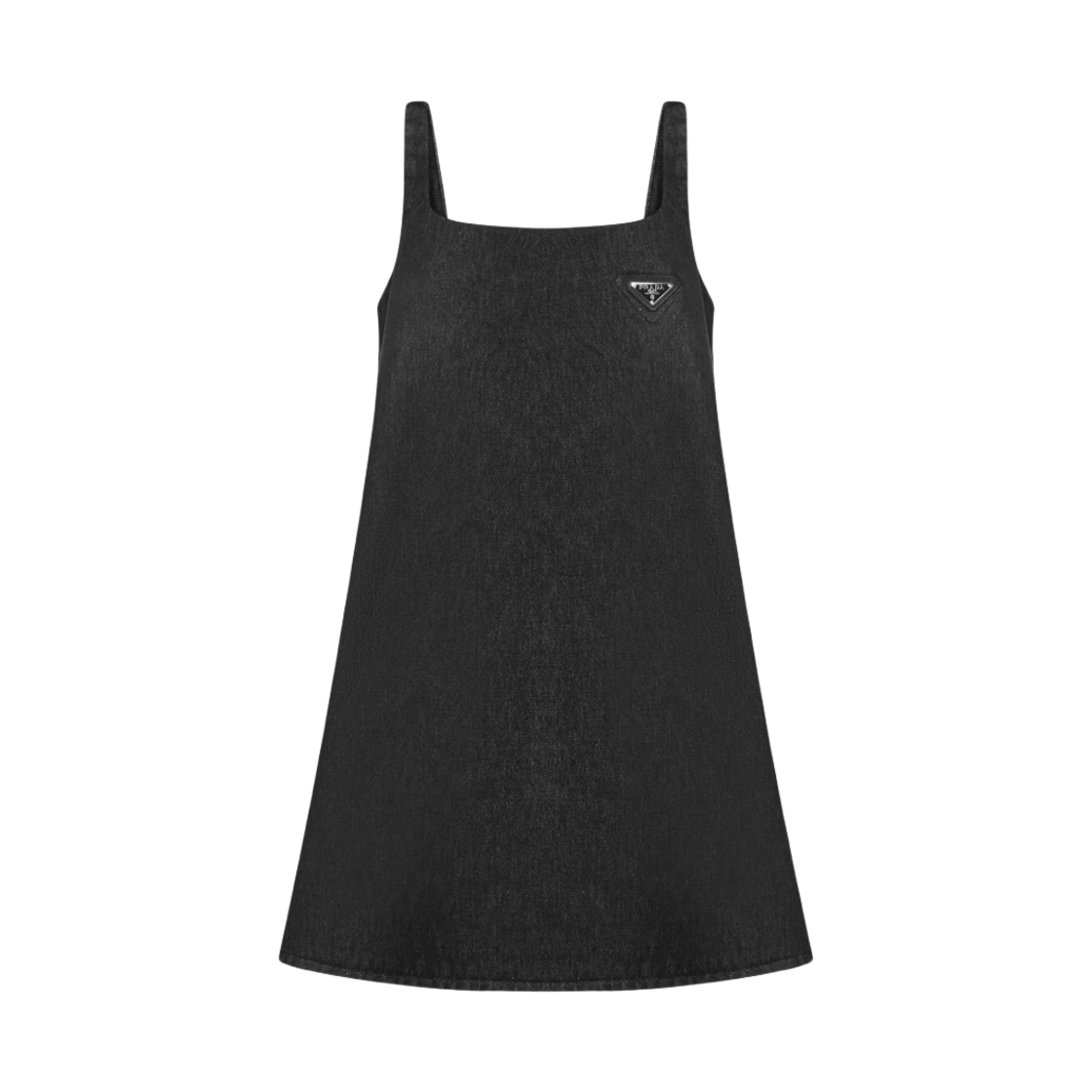 (W) 프라다 워시드 데님 미니 드레스 블랙((W) Prada Washed Denim Mini Dress Black) - 1