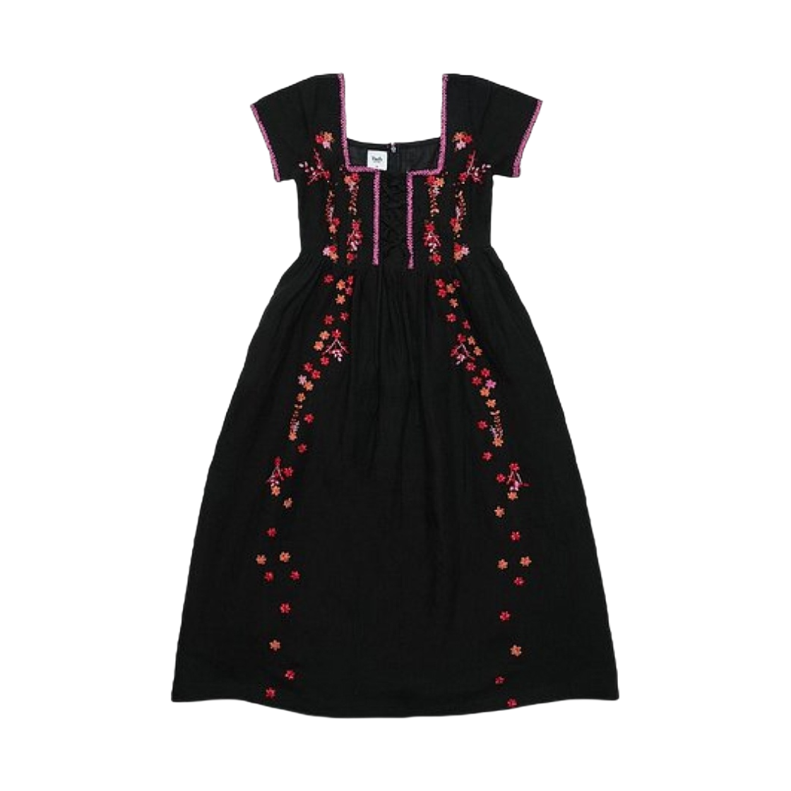 RAFFAELLA-BK (W) Tach Raffaella Hand Embroidered Dress Black
