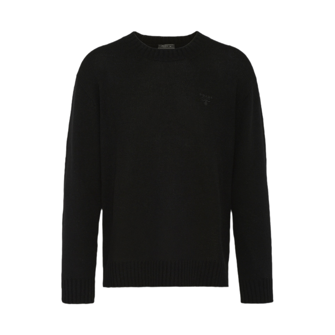 프라다 캐시미어 크루넥 스웨터 블랙