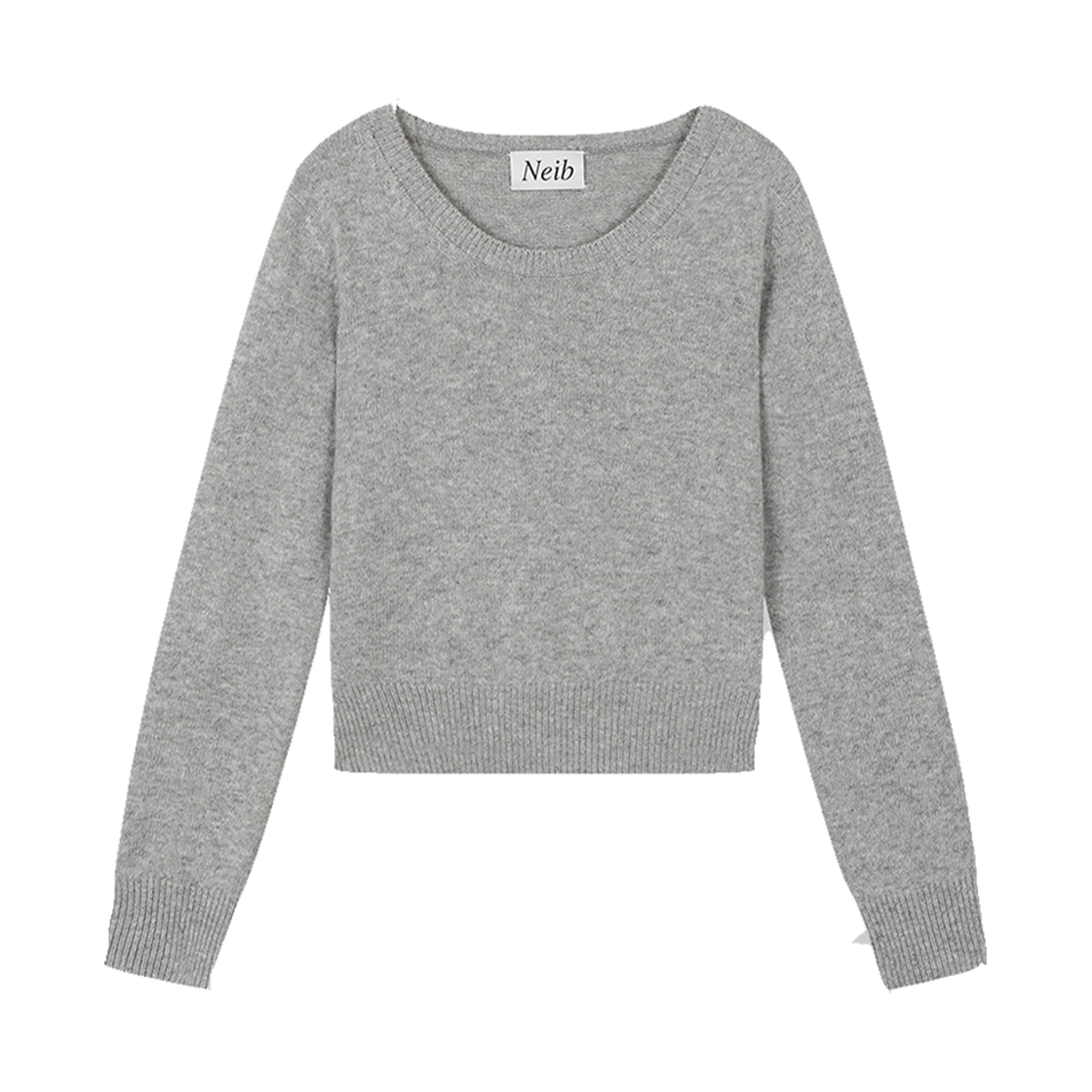NEIB24FWKN001_MG Neib U-Neck Cashmere Pullover Melange Grey