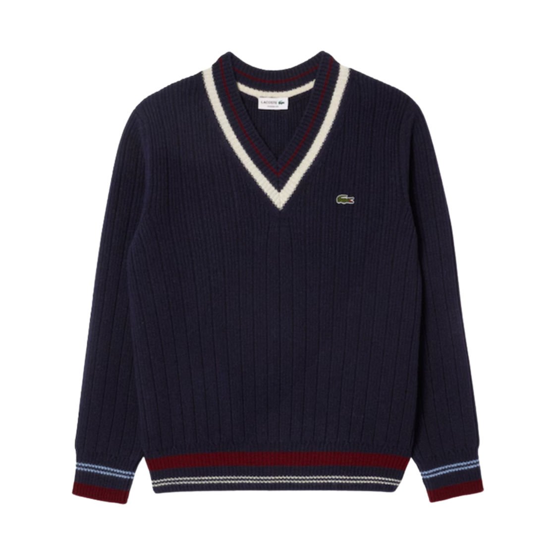 AH3133-54N-QRN Lacoste Tennis V-Neck Long Sleeve Sweater Navy