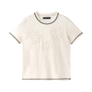 Safarispot Women 1/2 Flower Greige Tee Ivory