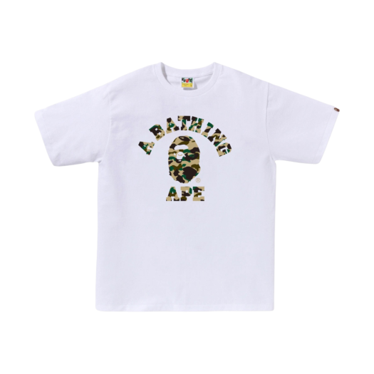 - BAPE 1st Camo College T-Shirt White Yellow