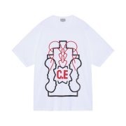 Cav Empt WB Ziggurat Heads II Star C.E Red T-Shirt White - 24SS