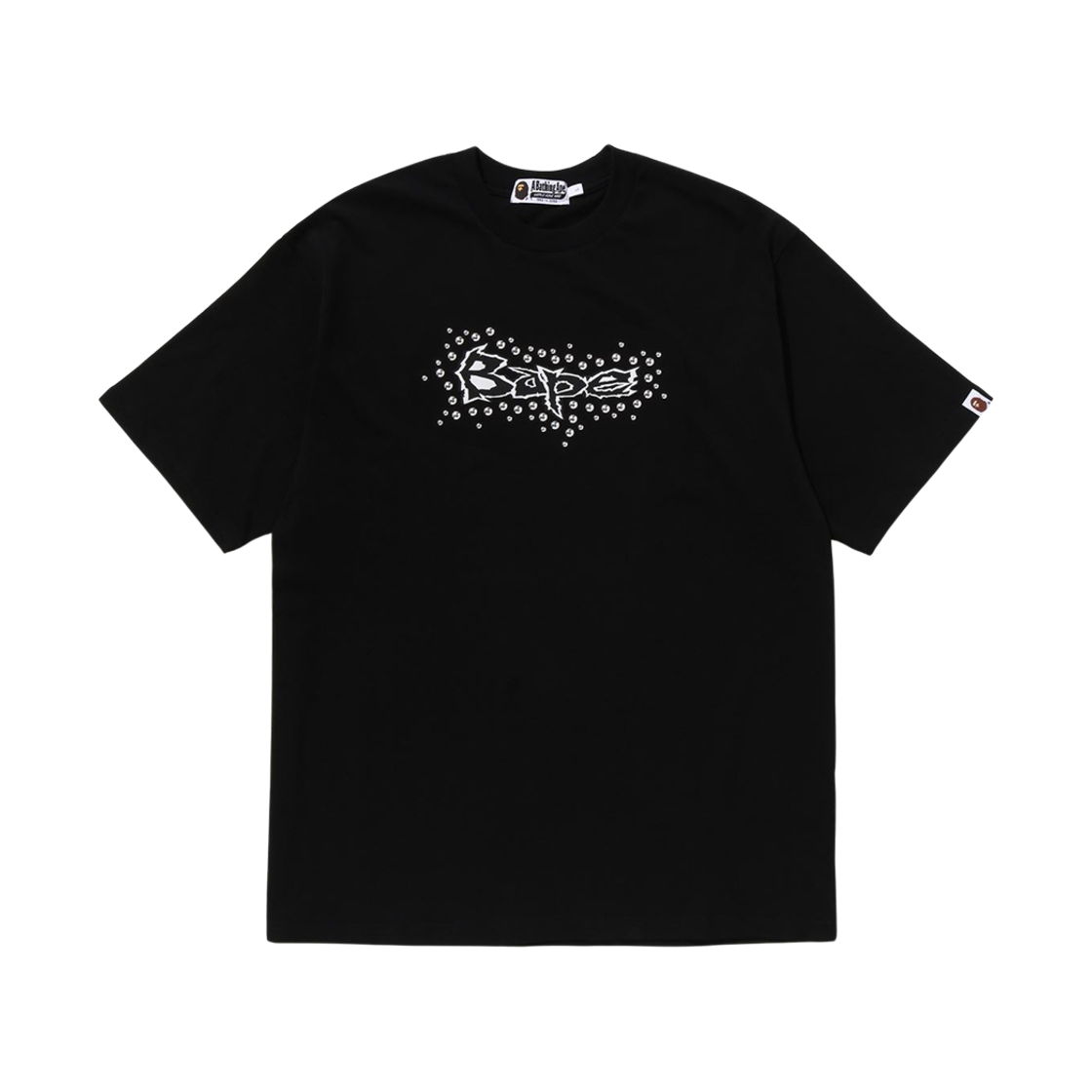베이프 스터드 베이프 로고 릴렉스드 핏 티셔츠 블랙(BAPE Studs Bape Logo Relaxed Fit T-Shirt Black)