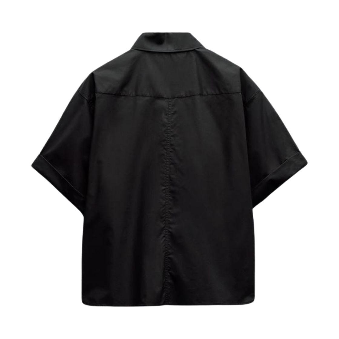 (W) 자라 포플린 포켓 셔츠 블랙((W) Zara Poplin Pocket Shirt Black) - 2