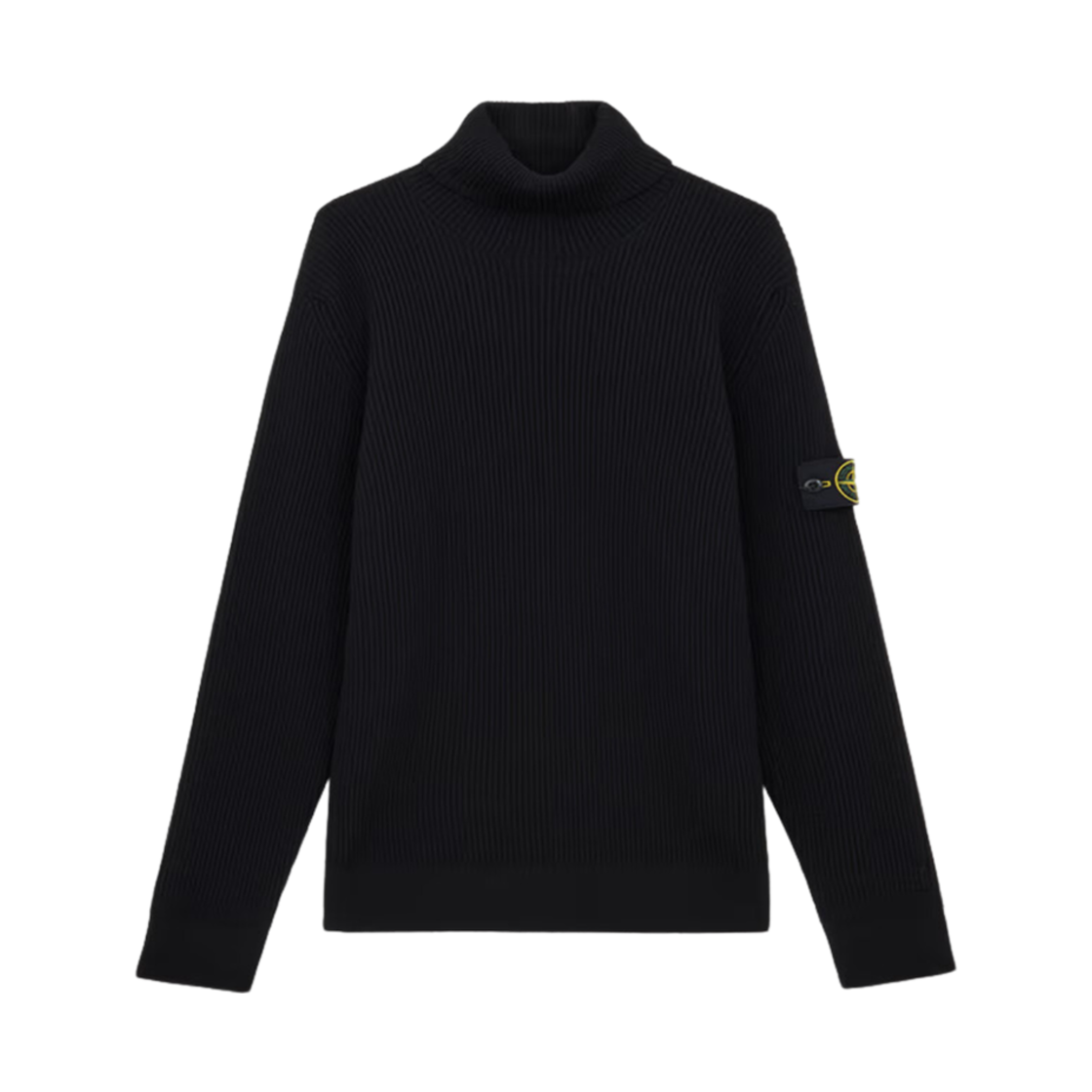 8115552C2-A0029 Stone Island 552C2 Full Rib RWS Wool Turtleneck Sweater Black - 24FW