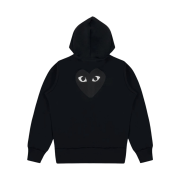 Play Comme des Garcons Big Black Heart Print Zip Hooded Sweatshirt Black