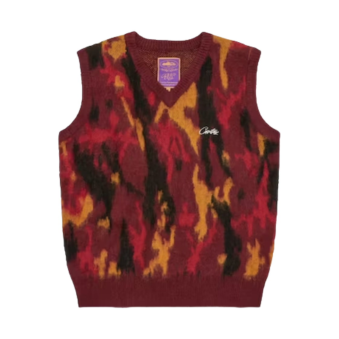 코르테이즈 모헤어 니트 베스트 레드 카모(Corteiz Mohair Knit Vest Red Camo)