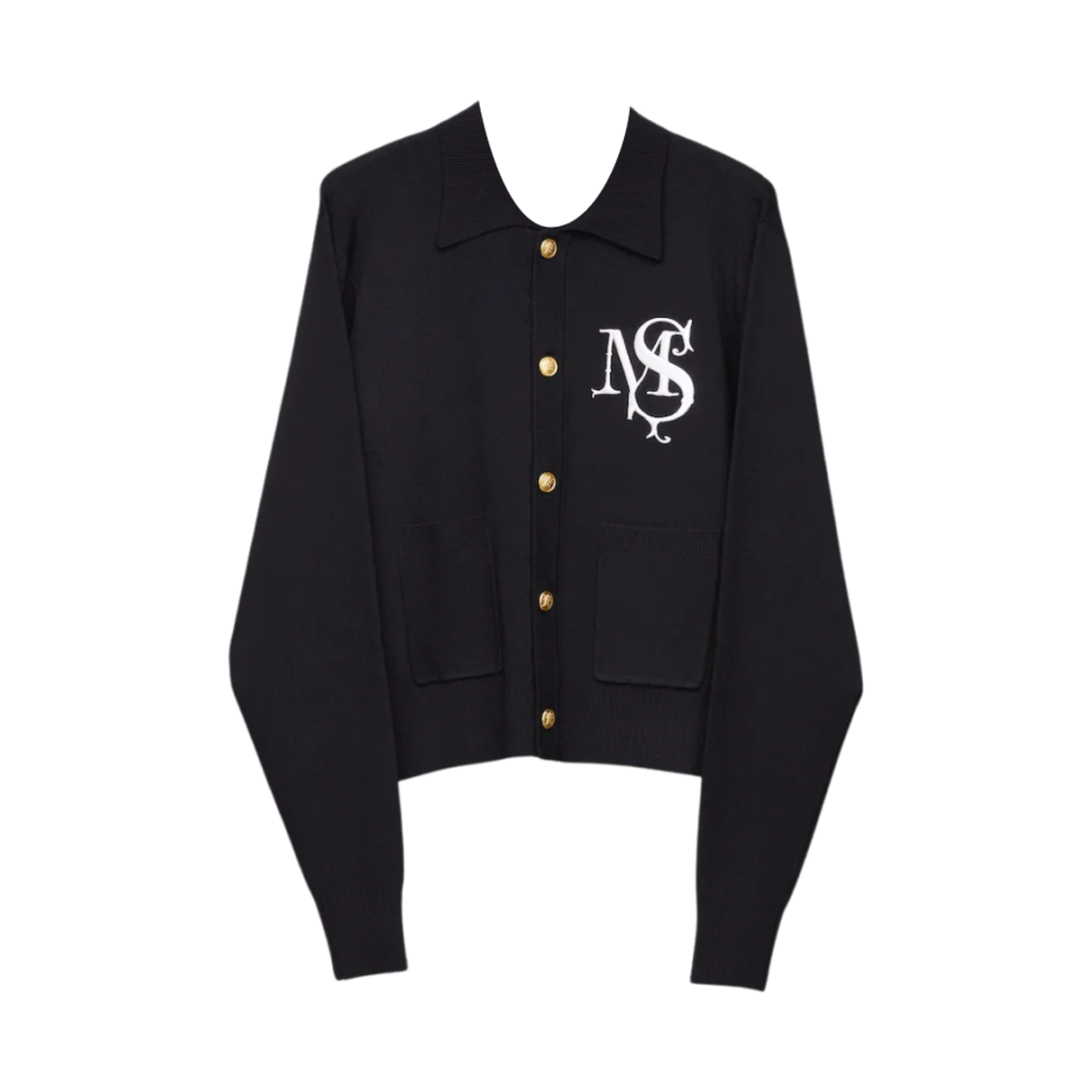 마수 M.S. 크레스트 가디건 블랙 - 25SS(Masu M.S. Crest Cardigan Black -25SS)