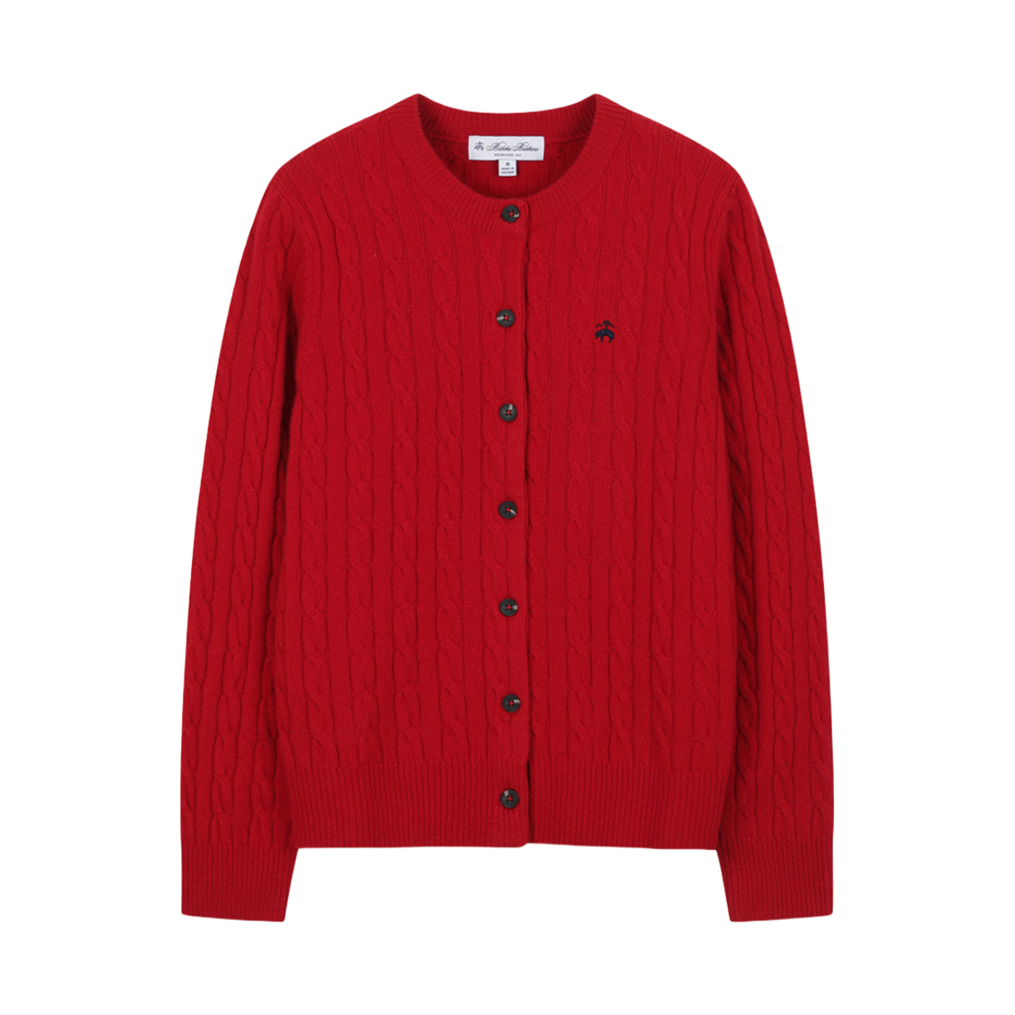 BBWCWB0003DEF (W) Brooks Brothers Wool Cable Cardigan Red