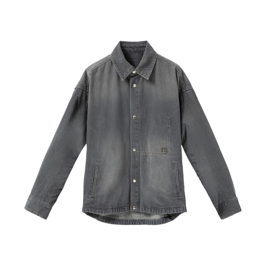 우영미 포켓 디테일 데님 셔츠 그레이 - 24FW