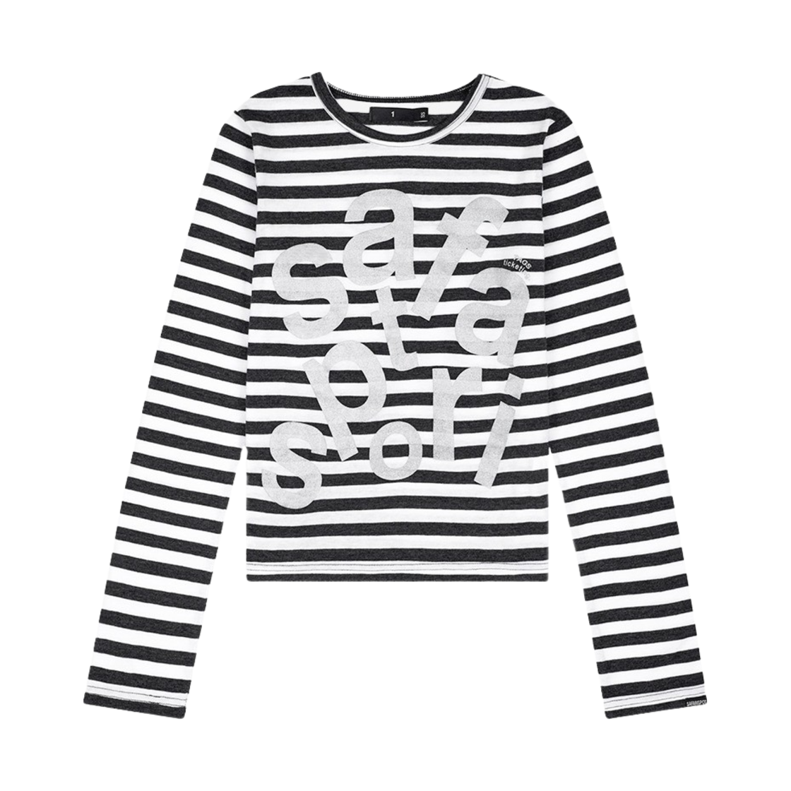 [KREAM 단독] 사파리스팟 우먼 1/2 티켓팅 스트라이프 보더티 화이트([KREAM 단독] Safarispot Women 1/2 Ticketing Stripe Border Tee White)