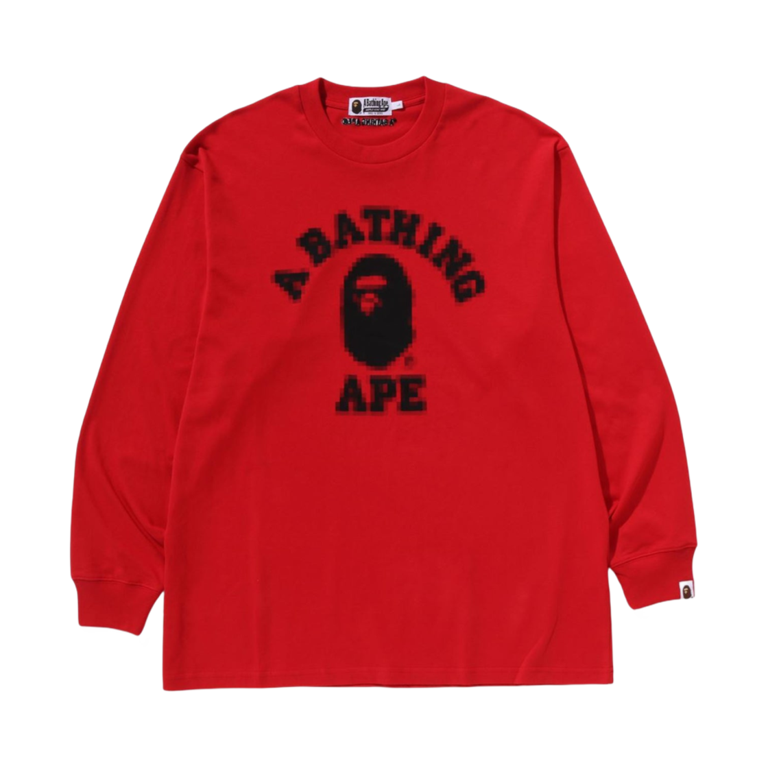 베이프 컬리지 릴렉스드 핏 롱슬리브 티셔츠 레드(BAPE College Relaxed Fit L/S T-Shirt Red) - 1