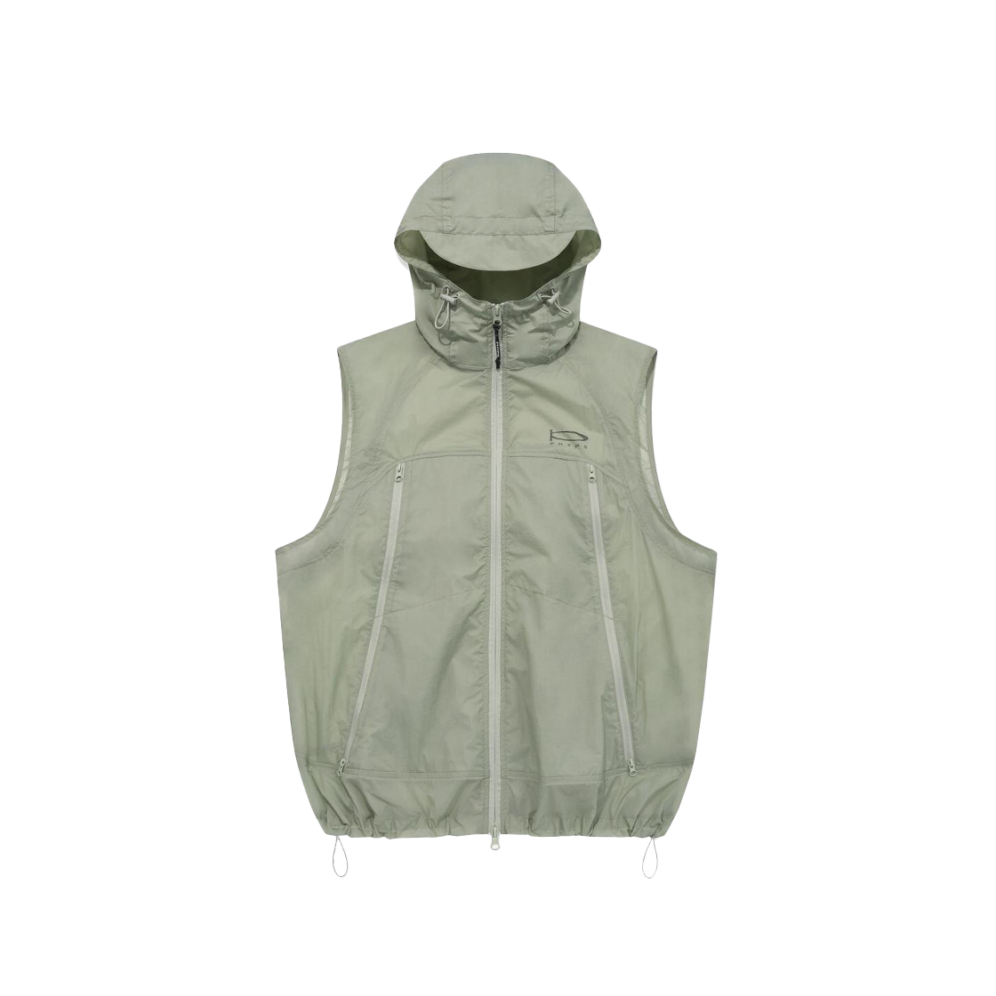PEM1VS399ALR Phyps Dept Wind Hooded Zip-Up Vest Light Green