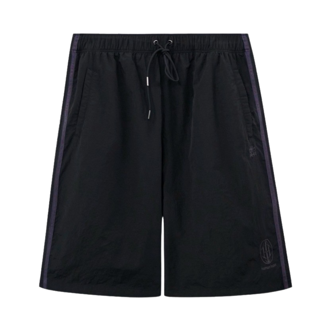 HM5TSP0601MQ Polyteru Human Index Index 1/2 Nylon Track Pants Black+Purple - 대표 이미지 #1