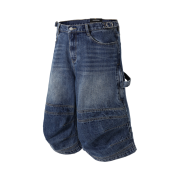 ROARINGRAD Carpenter Bermuda Denim Pants Blue