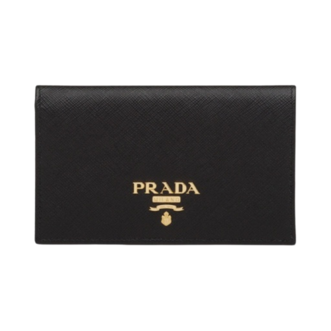 1MV020-ZLP-F061H Prada Small Saffiano Leather Wallet Black Hibiscus