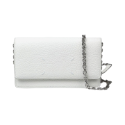 Maison Margiela Bovine Leather Stitch Chain Wallet White