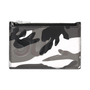 Supreme Leather Zip Card Holder Snow Camo - 25SS