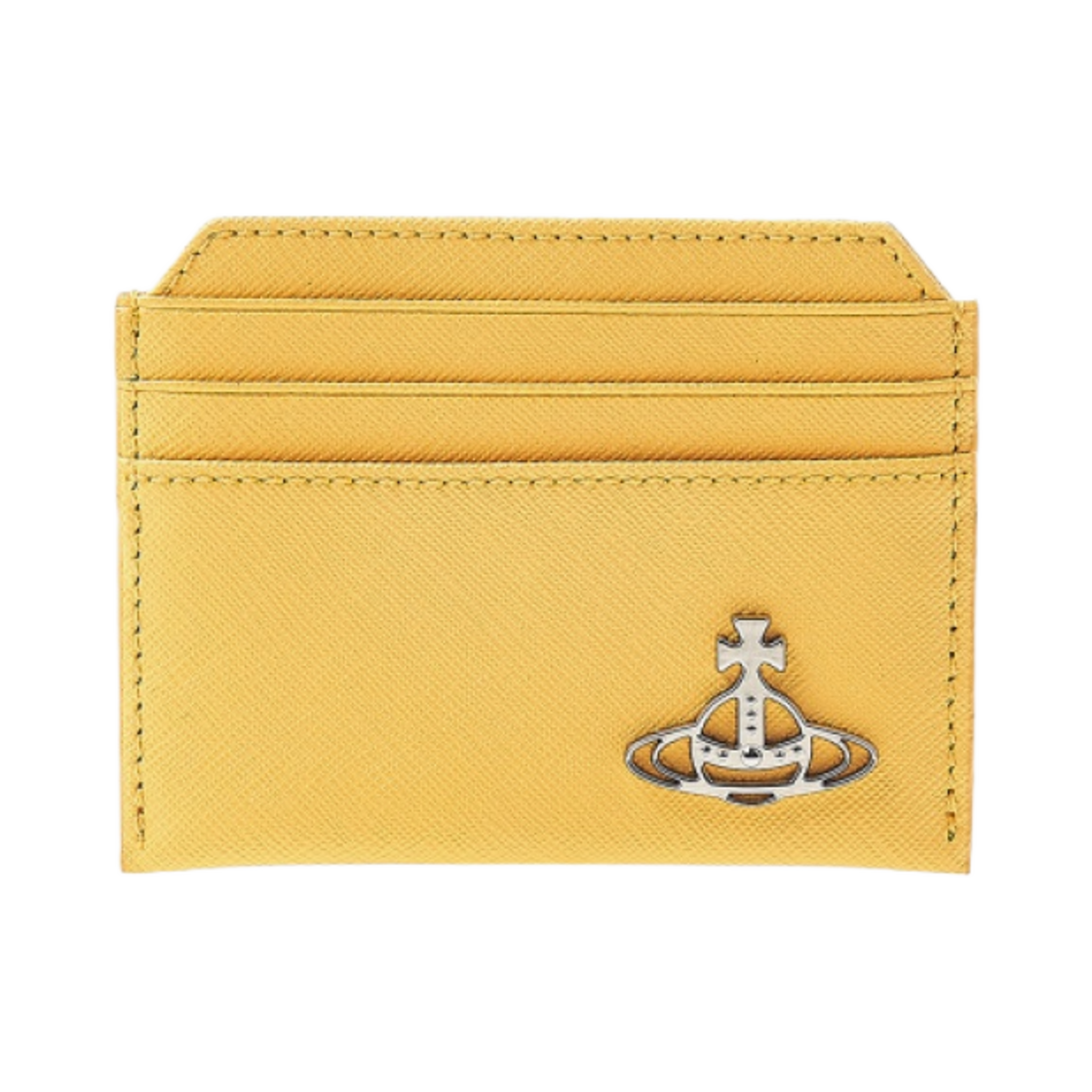 비비안 웨스트우드 사피아노 레더 슬림 카드 홀더 옐로우(Vivienne Westwood Saffiano Leather Slim Card Holder Yellow) - 1
