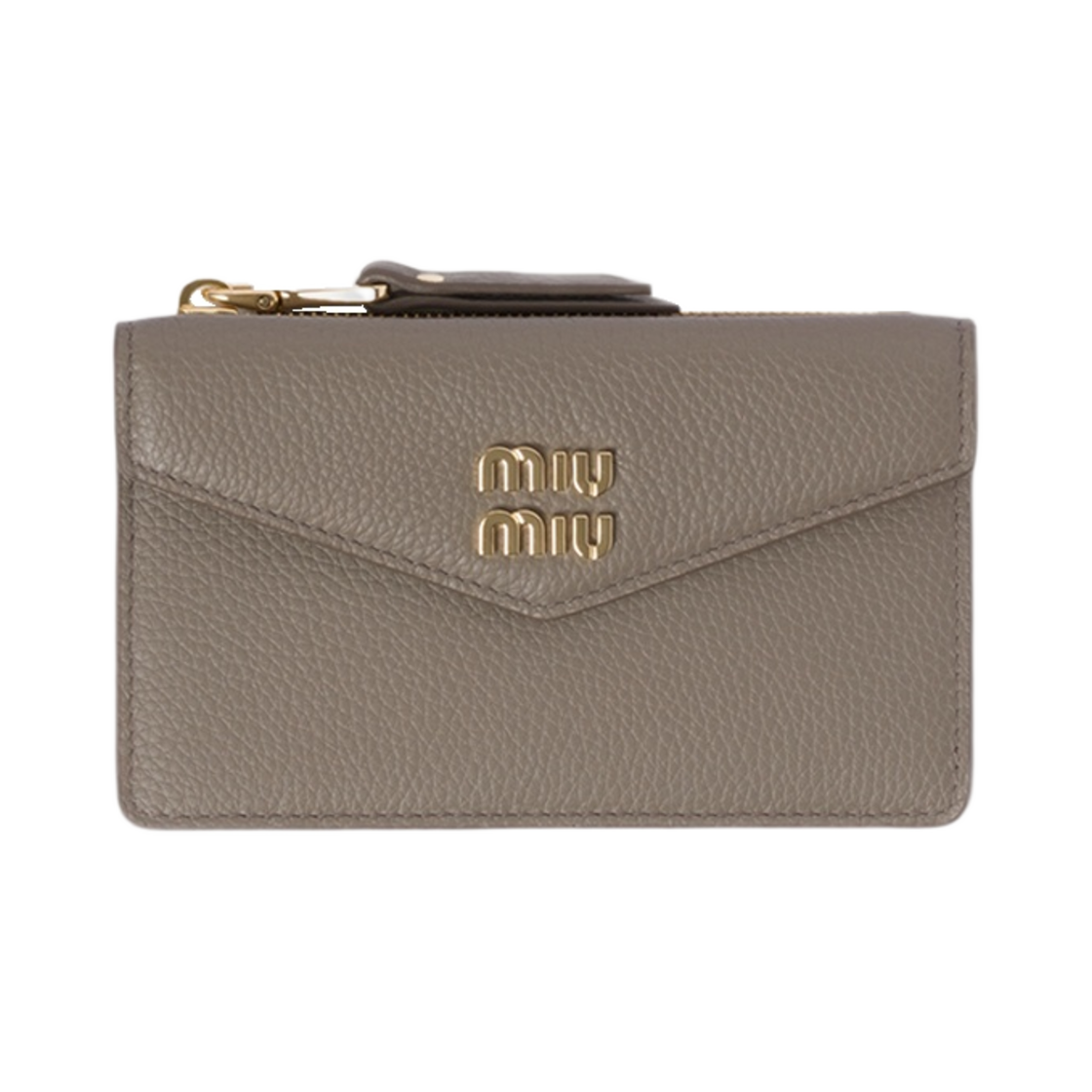 미우 미우 레더 카드 반지갑 클레이 그레이(Miu Miu Leather Card Holder Clay Grey) - 1