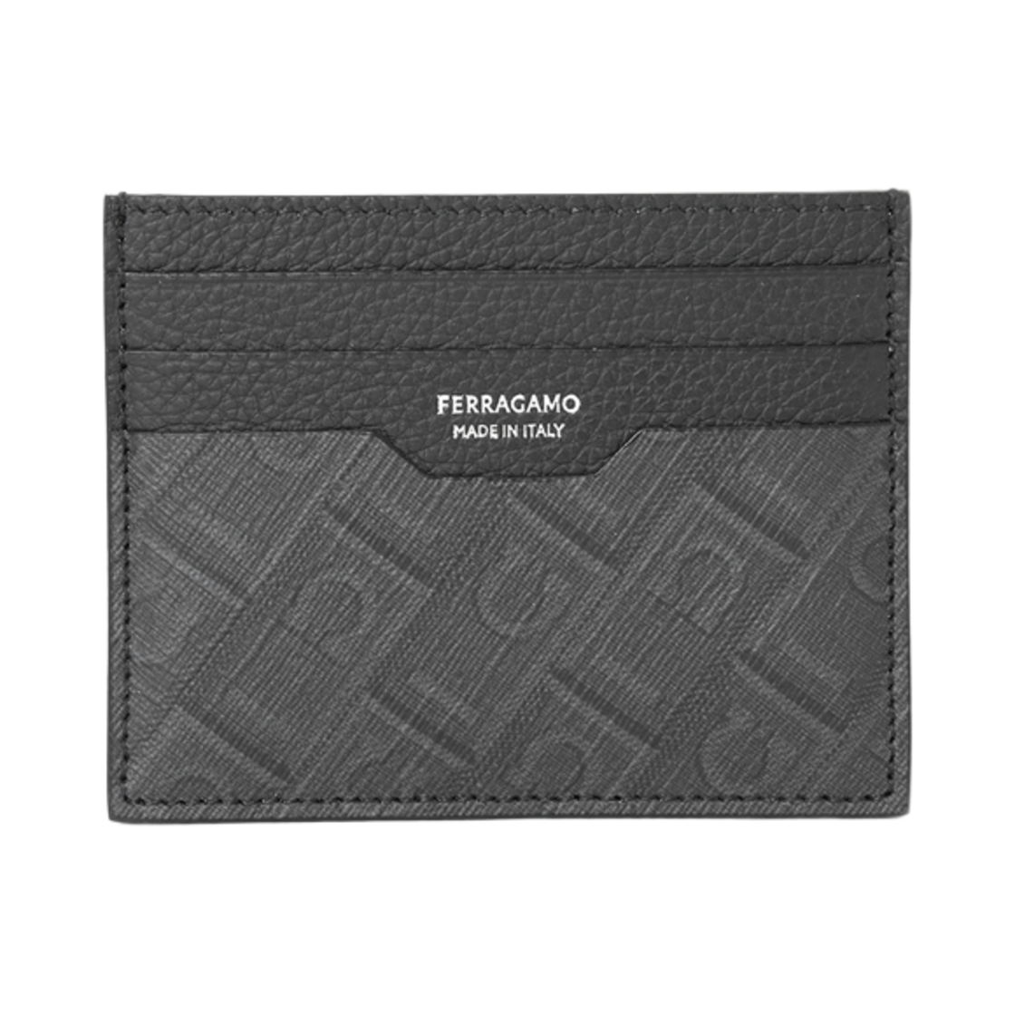 661583-780321 Ferragamo Credit Card Holder Black Grey