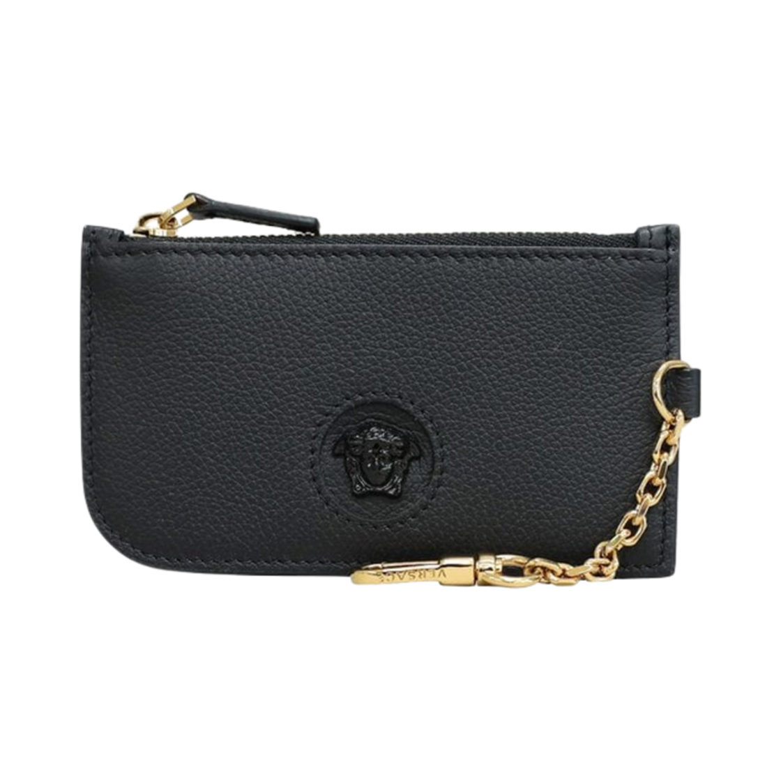 DP3I098-DVIT3T-K41NV Versace Medusa Card Holder Black Gold