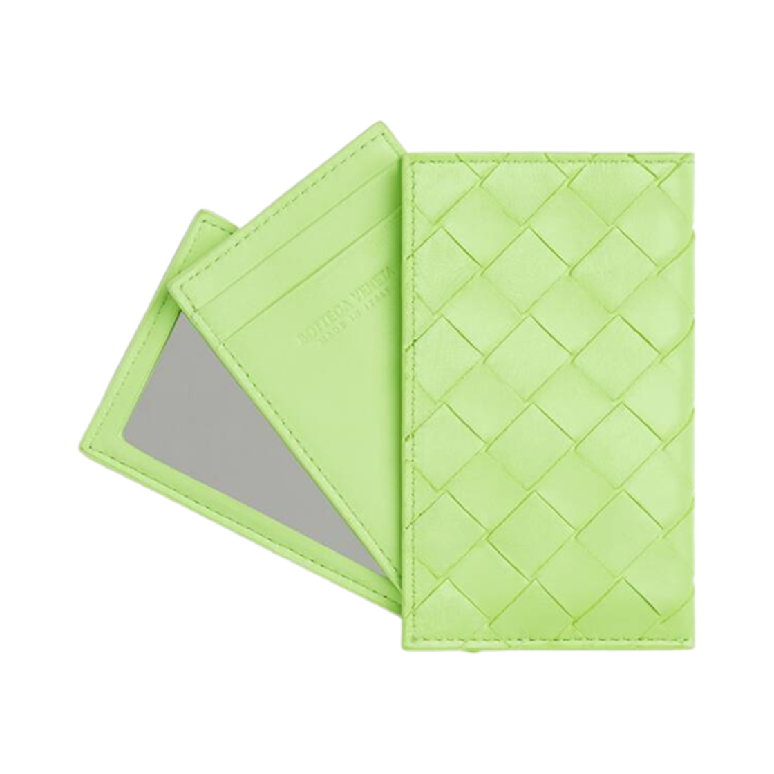 보테가 베네타 인트레치아토 카드 케이스 미러 페넬(Bottega Veneta Intrecciato Card Case With Mirror Fennel)