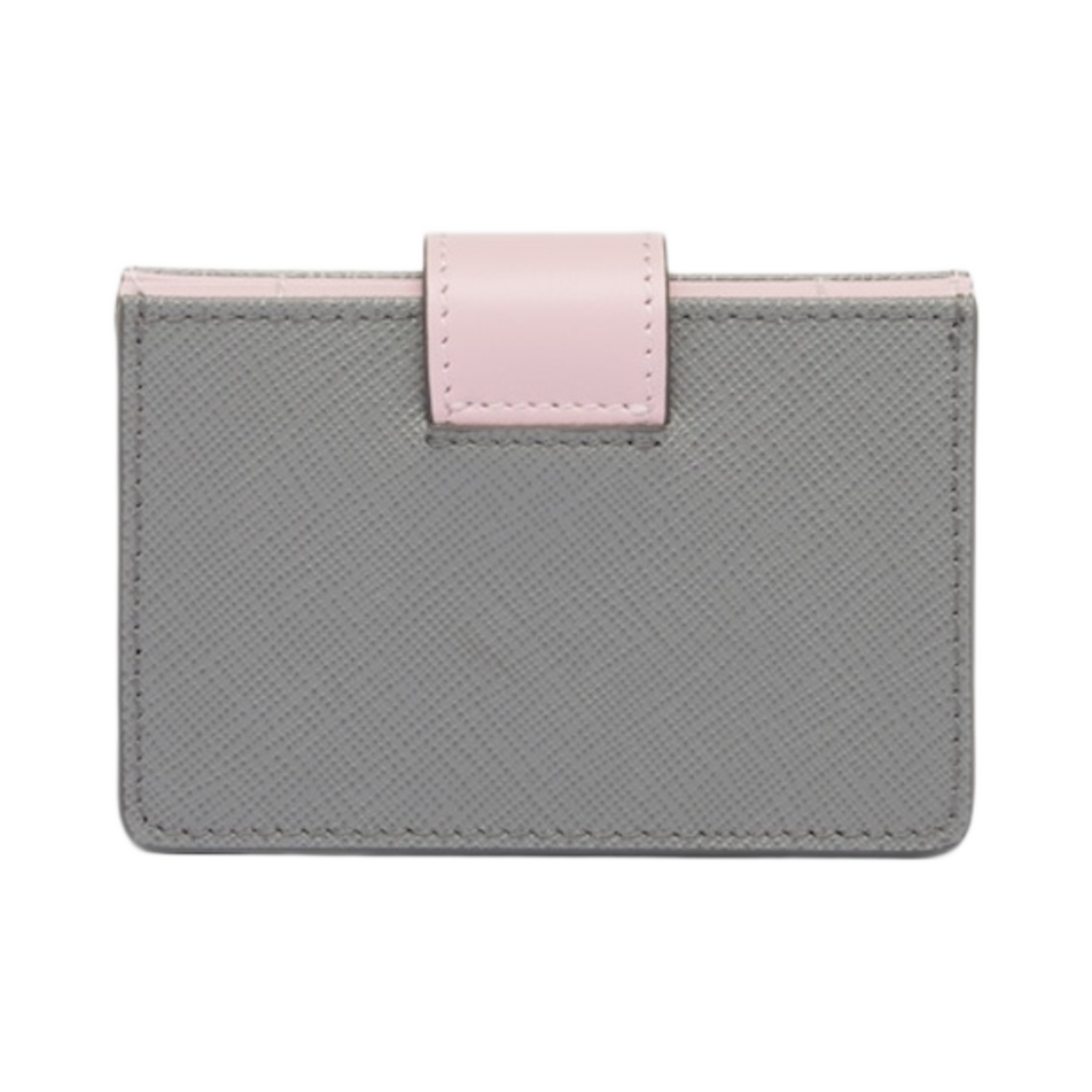 프라다 사피아노 레더 카드 홀더 슬레이트 그레이 알라바스터 핑크(Prada Saffiano Leather Card Holder Slate Gray Alabaster Pink) - 2