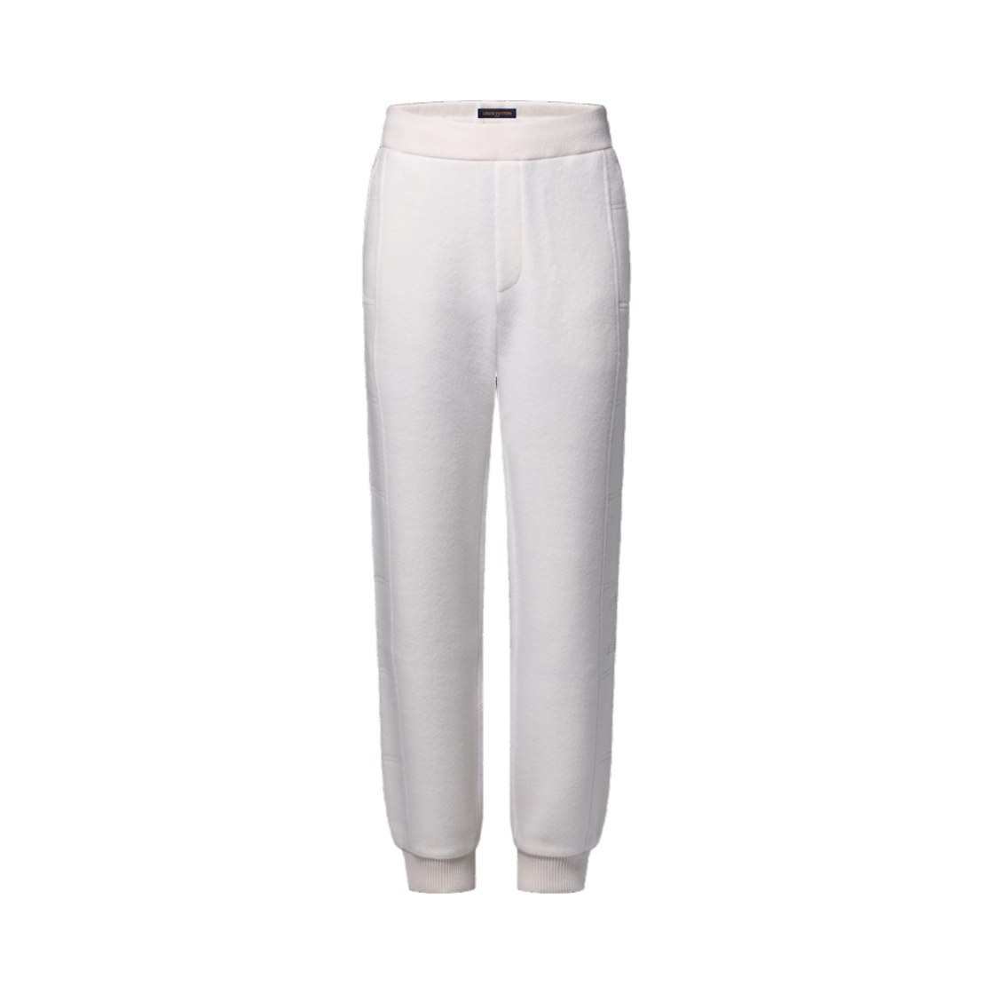 1AGJPK Louis Vuitton Quilted Textured Wool Pants Milky White