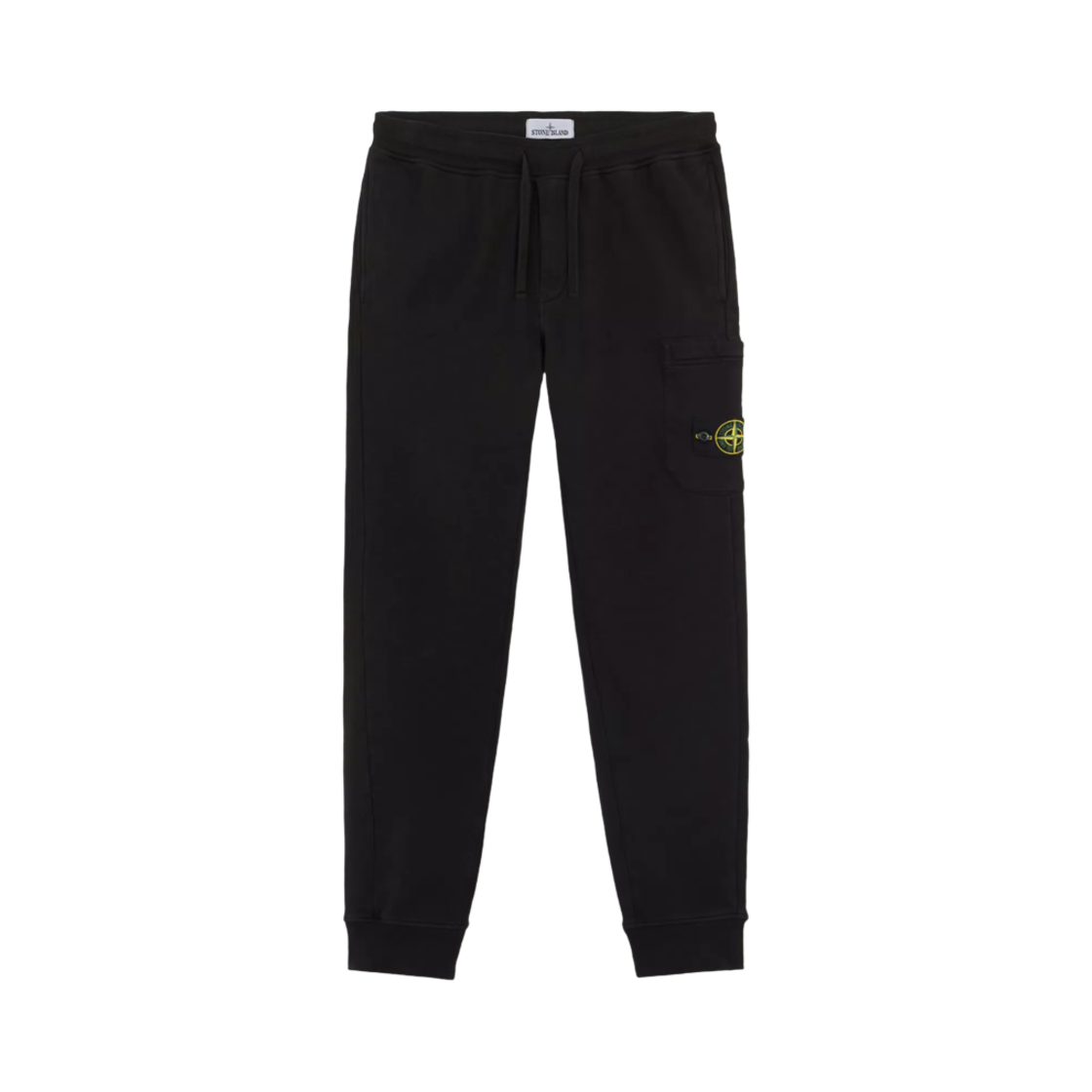 K1S1562000-11S0051-V0029 Stone Island 6200011 Organic Cotton Fleece Slim-Fit Sweatpants with Pockets and Drawstring Waistband Black - 25SS