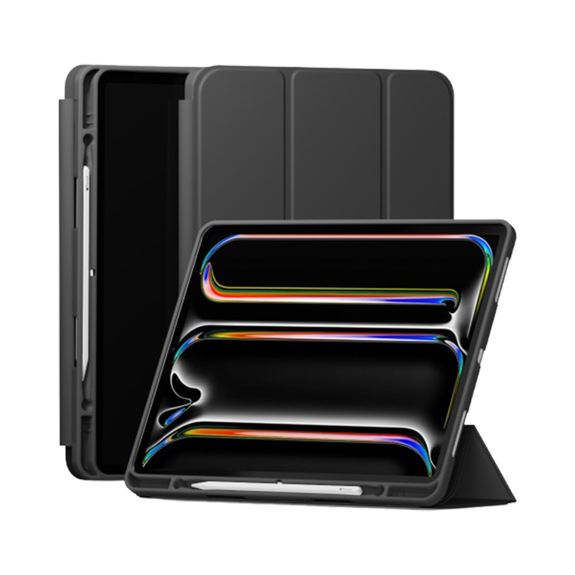 신지모루 스마트커버 투웨이 거치 모드 펜슬 수납 신지폴리오 케이스 아이패드 미니 에어 프로 10/9/8/7/6/5세대 태블릿 파우치 블랙(SINJIMORU SmartCover 2-Way Stand Mode Pencil Storage Sinjifolio Case iPad Mini Air Pro 10/9/8/7/6/5 Tablet Pouch Black)