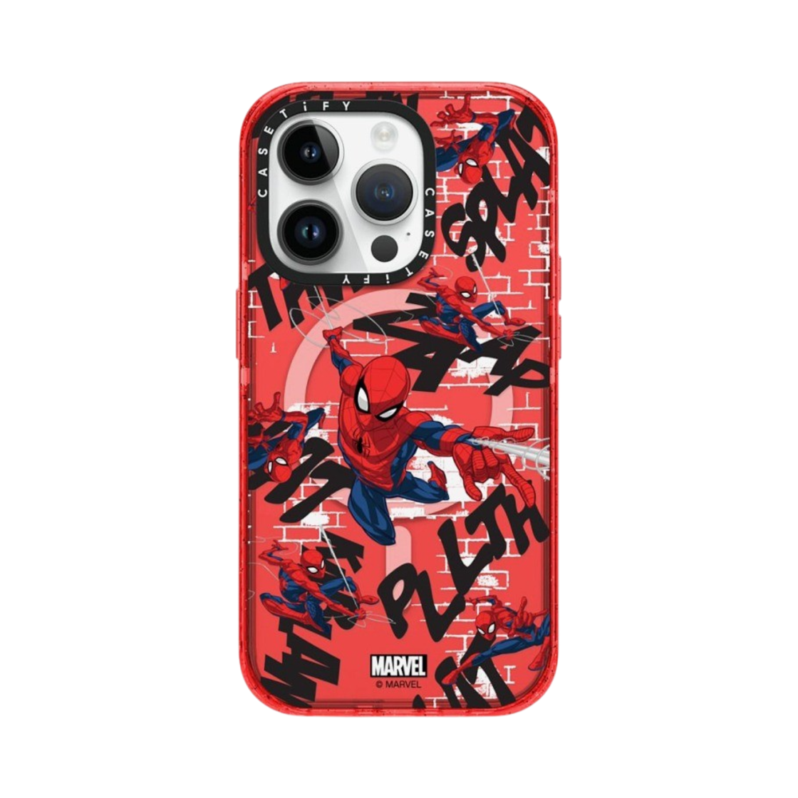 케이스티파이 x 마블 아이폰 스파이더맨 패턴 레드 맥세이프 임팩트 케이스 반투명 워터멜론(Casetify x Marvel iPhone Spider-Man Pattern Red Magsafe Impact Case Sheer Watermelon) - 1